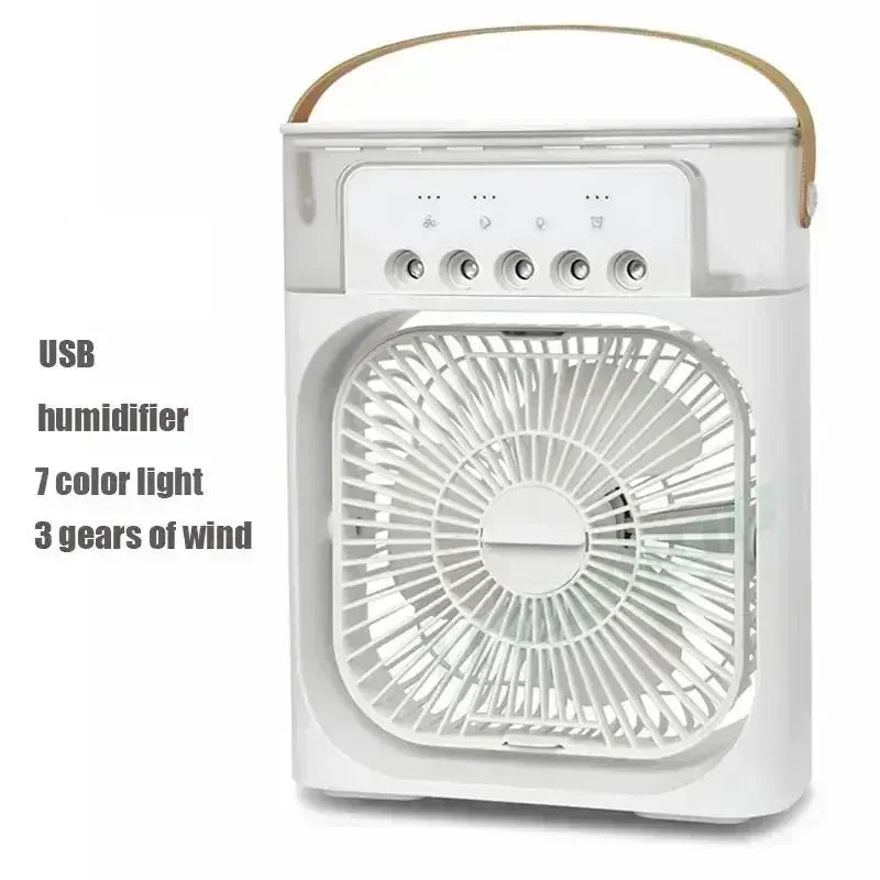 Humidificador Portátil, Ventilador 3 en 1, minienfriador de aire para el hogar, luz LED nocturna,