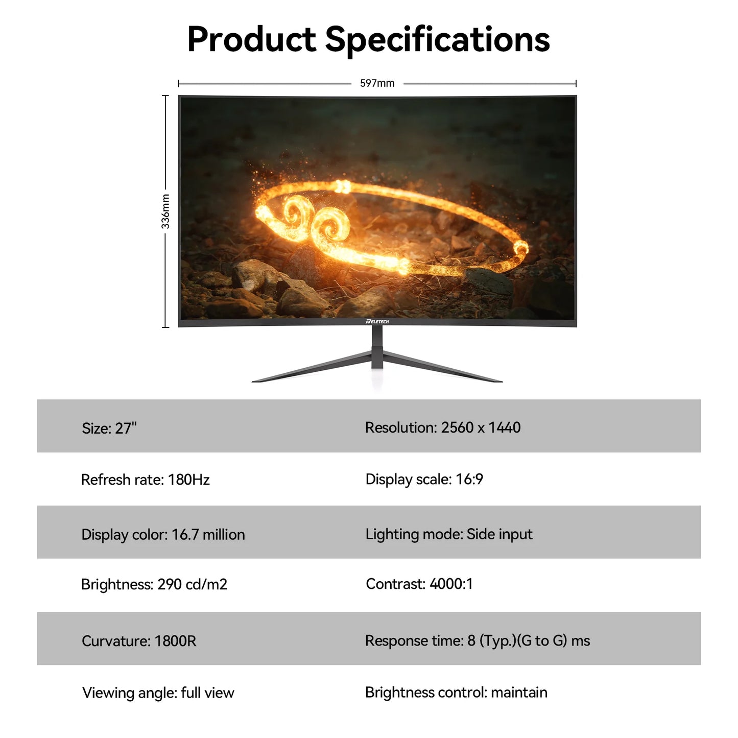 G27X Flex Pro Monitor 27" Gaming Curvo 2560x1440 QHD Adaptive Sync