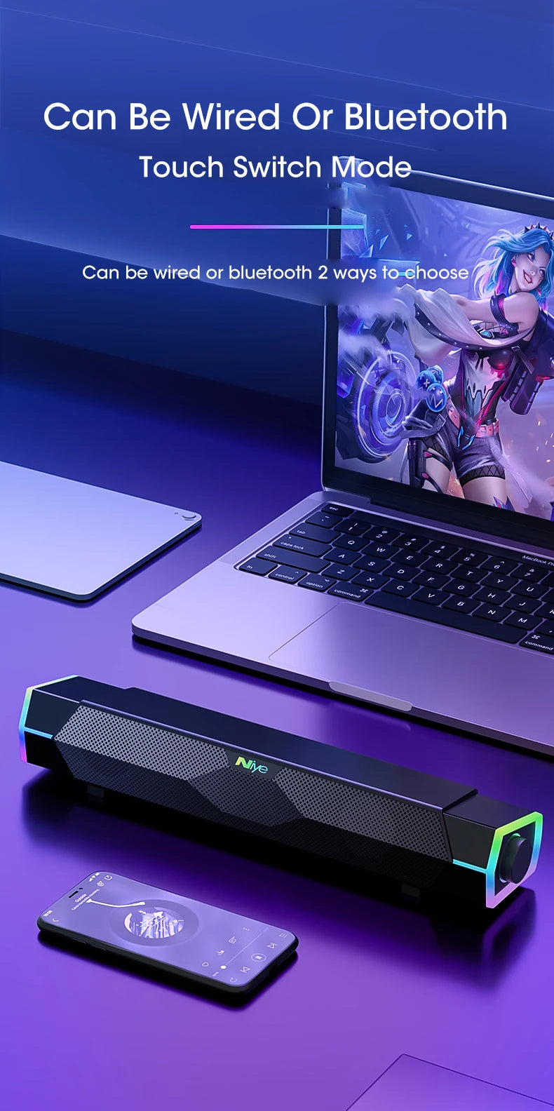 Altavoces para computadora 4D con Bluetooth 5.0