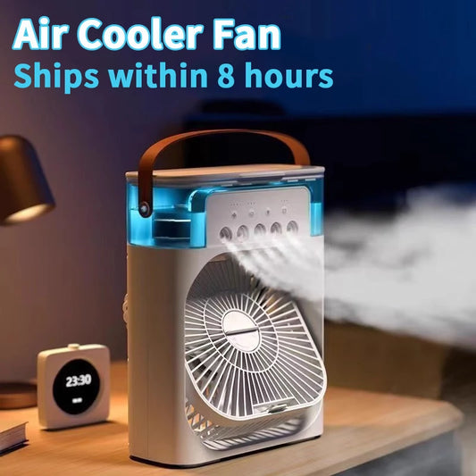 Humidificador Portátil, Ventilador 3 en 1, minienfriador de aire para el hogar, luz LED nocturna,